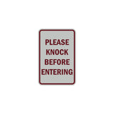 Portrait Round please knock before entering Sign with Adhesive Tape, Mounts On Any Surface, Weather Resistant