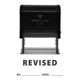 Revised By Date Self Inking Rubber Stamp