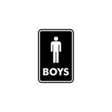 Signs ByLITA Portrait Round Boys (male bathroom icon) Sign with Adhesive Tape, Mounts On Any Surface, Weather Resistant, Indoor/Outdoor Use