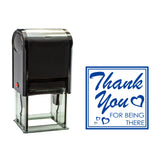 Blue Square Thank You For Being There Self Inking Rubber Stamp Size 1-5/8"