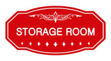 Red Victorian Storage Room Sign