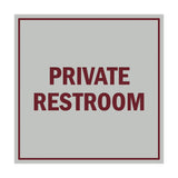 Square Private Restroom Sign with Adhesive Tape, Mounts On Any Surface, Weather Resistant