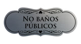 Signs ByLITA Designer Spanish No baños públicos Sign