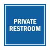 Square Private Restroom Sign with Adhesive Tape, Mounts On Any Surface, Weather Resistant