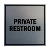 Square Private Restroom Sign with Adhesive Tape, Mounts On Any Surface, Weather Resistant