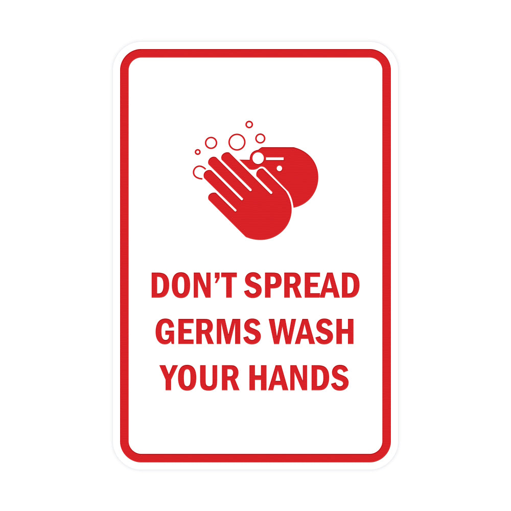 Signs ByLITA Portrait Round Don't Spread Germs Wash Your Hands Sign