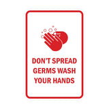 Signs ByLITA Portrait Round Don't Spread Germs Wash Your Hands Sign