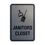 Signs ByLITA Portrait Round Janitors Closet Sign with Adhesive Tape, Mounts On Any Surface, Weather Resistant, Indoor/Outdoor Use