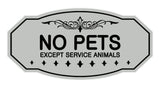 Victorian No Pets Except Service Animals Sign