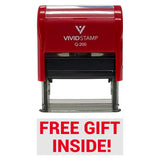 REd Free Gift Inside Self-Inking Office Rubber Stamp