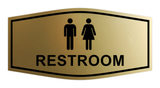Brushed Gold Fancy Unisex Restroom Sign