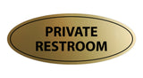Oval Private Restroom Sign