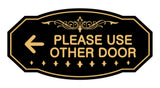 Victorian Please Use Other Door Left Arrow Sign