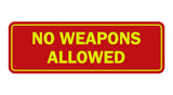 Standard No Weapons Allowed Sign