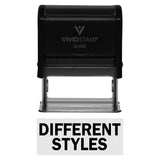 Black DIFFERENT STYLES Self-Inking Office Rubber Stamp