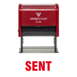 Red SENT Self Inking Rubber Stamp