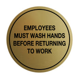 Signs ByLITA Circle Employees Must Wash Hands Before Returning to Work Sign
