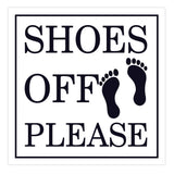 SHOES OFF PLEASE Square Wall Door Sign
