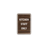 Signs ByLITA Portrait Round Kitchen Staff Only Sign with Adhesive Tape, Mounts On Any Surface, Weather Resistant, Indoor/Outdoor Use