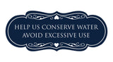 Signs ByLITA Designer Help Us Conserve Water Avoid Excessive Use Sign