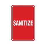 Portrait Round Sanitize Sign
