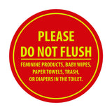 Signs ByLITA Circle Please Do Not Flush Etiquette Sign
