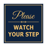 Signs ByLITA Square Classy Please Watch Your Step Sign with Adhesive Tape, Mounts On Any Surface, Weather Resistant, Indoor/Outdoor Use