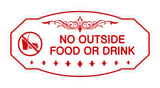 Victorian No Outside Food Or Drink Sign