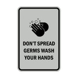 Signs ByLITA Portrait Round Don't Spread Germs Wash Your Hands Sign