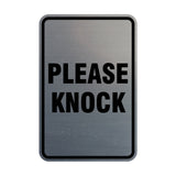 Portrait Round Please Knock Sign