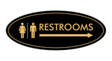 Signs ByLITA Oval Restrooms Right Arrow Sign