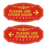 Victorian Please Use Other Door Sign Set