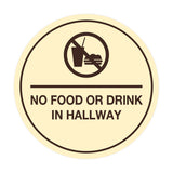 Signs ByLITA Circle No Food or Drink In Hallway Sign