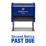 Blue Second Notice Past Due Self Inking Rubber Stamp
