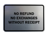 Signs ByLITA Classic Framed No Refund No Exchanges Without Receipt Sign