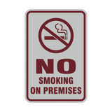 Portrait Round No Smoking On Premises Sign