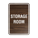 Walnut Portrait Round Storage Room Sign