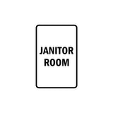 Portrait Round Janitor Room Sign with Adhesive Tape, Mounts On Any Surface, Weather Resistant