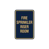 Portrait Round Fire Sprinkler Riser Room Sign with Adhesive Tape, Mounts On Any Surface, Weather Resistant