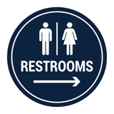 Signs ByLITA Circle Restrooms Right Arrow Sign