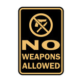 Portrait Round No Weapons Allowed Sign