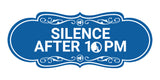 Designer Silence after 10pm Wall or Door Sign