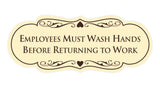 Signs ByLITA Designer Employees Must Wash Hands Before Returning to work Sign