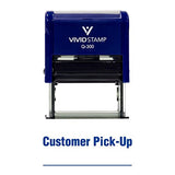 Blue Customer Pick-Up Self Inking Rubber Stamp