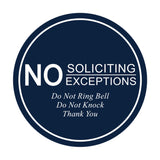 Signs ByLITA Circle No Soliciting No Exceptions Sign