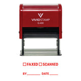 Red Faxed Scanned By Date Self Inking Rubber Stamp