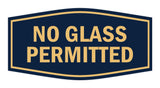 Signs ByLITA Fancy No Glass Permitted Sign with Adhesive Tape, Mounts On Any Surface, Weather Resistant, Indoor/Outdoor Use