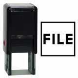 Black Square FILE Self Inking Rubber Stamp