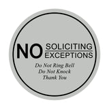 Signs ByLITA Circle No Soliciting No Exceptions Sign