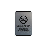 Signs ByLITA Portrait Round No Smoking Including E-Cigarettes Sign with Adhesive Tape, Mounts On Any Surface, Weather Resistant, Indoor/Outdoor Use
